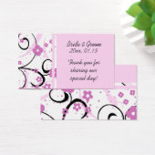 ピンクのフローラ結婚式の引き出物ラベル (デスク)