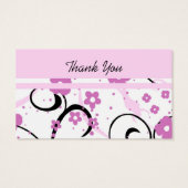 ピンクのフローラ結婚式の引き出物ラベル (裏面)