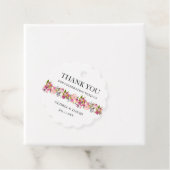 ピンクのフローラ結婚式の引き出物ラベル フェイバータグ (インサイチュ)