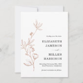 ピンクのフローラ結婚式の日付の発表を保存 セーブザデート (正面)