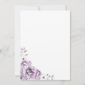 ピンクのフローラ結婚式の日付を保存 招待状 (裏面)