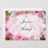 ピンクのフローラ結婚式招待状 招待状 (裏面)
