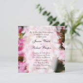 ピンクのフローラ結婚式招待状 招待状 (スタンド正面)