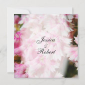 ピンクのフローラ結婚式招待状 招待状 (裏面)