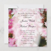 ピンクのフローラ結婚式招待状 招待状 (正面)
