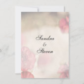 ピンクのフローラ結婚式招待状 招待状 (裏面)