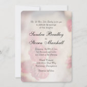 ピンクのフローラ結婚式招待状 招待状 (正面)