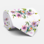 ピンクのフローラ結婚新郎 ネクタイ (ロール)