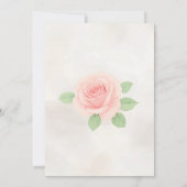 ピンクのフローラ結婚緑と金ゴールドアクセント 招待状 (裏面)