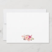 ピンクのフローラ結婚金ゴールドの写真サンキューカード サンキューカード (裏面)