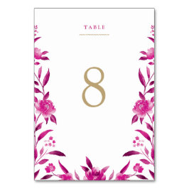 ピンクのフローラ結婚Chinoiserieのテーブルカード テーブルナンバー