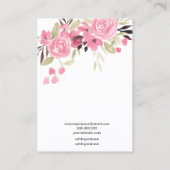 ピンクのフローラ緑のヘアクリップのバレット表示 名刺 (裏面)