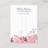 ピンクのフローラ緑のヘアクリップのバレット表示 名刺 (正面)