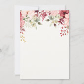 ピンクのフローラ緑の園区と見る女の子ベビーシャワー 招待状 (裏面)