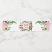 ピンクのフローラ緑豊かなウッドランドの赤ちゃんシャワーの好意 ペットボトルラベル (シングルラベル)