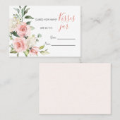 ピンクのフローラ緑Jarゲームのキス数 プレイスカード (正面/裏面)