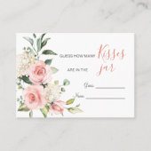 ピンクのフローラ緑Jarゲームのキス数 プレイスカード (正面)