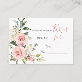 ピンクのフローラ緑Jarゲームのキス数 プレイスカード