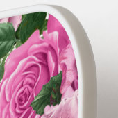 ピンクのフローラ花バラ名スクリプト ピックルボールラケット (左詳細)