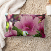 ピンクのフローラ花Lumbarクッション33 x 53 cm ランバークッション (ブランケット)