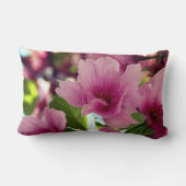 ピンクのフローラ花Lumbarクッション33 x 53 cm ランバークッション (裏面)