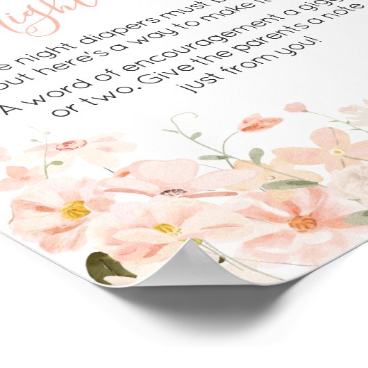 ピンクのフローラ茶で深夜用おむつ2つ ポスター (角)