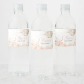 ピンクのフローラ茶で2つの赤ちゃんシャワー ペットボトルラベル (ボトル)