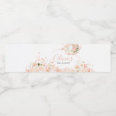 ピンクのフローラ茶で2つの赤ちゃんシャワー ペットボトルラベル (シングルラベル)