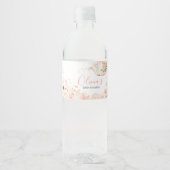 ピンクのフローラ茶で2つの赤ちゃんシャワー ペットボトルラベル (正面)