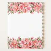 ピンクのフローラ葉と月と週 プランナー手帳 (裏面)