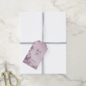 ピンクのフローラ葉ギフトラベル ギフトタグ (より糸付き)