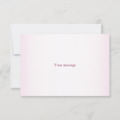 ピンクのフローラ葉グリーンパーティーエレガント サンキューカード (裏面)