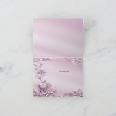 ピンクのフローラ葉サンキューカード サンキューカード (内部)