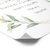 ピンクのフローラ葉ベビー誕生発表記号 ポスター (角)