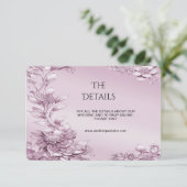 ピンクのフローラ葉詳細エンクロージャカード エンクロージャーカード (スタンド正面)