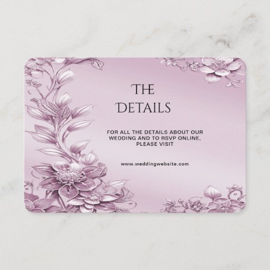 ピンクのフローラ葉詳細エンクロージャカード エンクロージャーカード (正面)