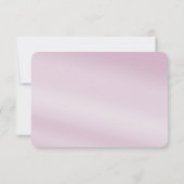 ピンクのフローラ葉RSVPカード 出欠カード (裏面)