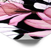 ピンクのフローラ葬儀お祝いのライフフォトサイン ポスター (角)