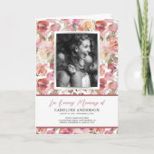 ピンクのフローラ葬儀の順序の服務写真プログラム プログラム (正面)