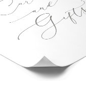 ピンクのフローラ蝶の赤ちゃんシャワーカードとギフト ポスター (角)