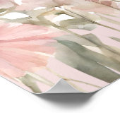 ピンクのフローラ蝶の赤ちゃんシャワー歓迎サイン ポスター (角)