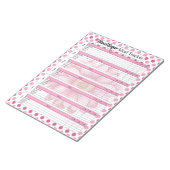 ピンクのフローラ血糖値と食事履歴 ノートパッド (アングル)