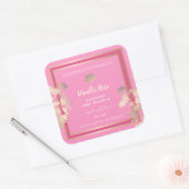 ピンクのフローラ製品の包装ラベルバニラバラ スクエアシール