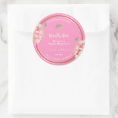 ピンクのフローラ製品の包装ラベルバニラバラ ラウンドシール (バッグ)