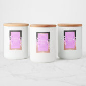 ピンクのフローラ製品ラベルブラックとバラ金ゴールド フードラベル (ボトル)