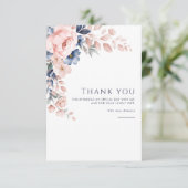 ピンクのフローラ誕生日水彩 サンキューカード (スタンド正面)