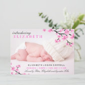 ピンクのフローラ誕生発表 案内状 (スタンド正面)