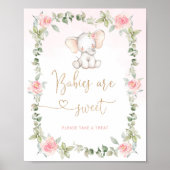 ピンクのフローラ象のベビーは甘いポスター ポスター (正面)