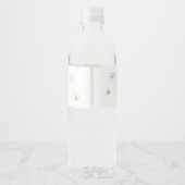 ピンクのフローラ象の赤ちゃんシャワー ペットボトルラベル (裏面)