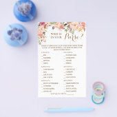 ピンクのフローラ財布シャワーゲームカードの内容 チラシ (シングル)